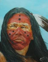Maenetse Red Eagle - Acrylic Paintings - By Bob Child, Realism Painting Artist