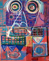 Face In The City - Acrylic On Canvas Paintings - By Ivan Greenberg, Expressionism Painting Artist