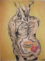 Mcdouble Trouble - Charcoal And Pastel Drawings - By Ash Henry, Drawing Drawing Artist