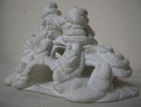 The Cave - White Cement Sculptures - By Dinesh Sisodia, Abstract Sculpture Artist