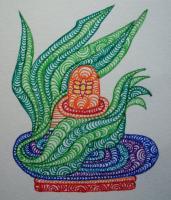 Shivling-2 - Coloured Pen Drawings - By Dinesh Sisodia, Drawing Drawing Artist