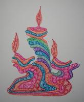 Lamps - Coloured Pen Drawings - By Dinesh Sisodia, Impressionism Drawing Artist