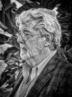 George Lucas Portrait - Digital Photography - By Tommy Parker, Black And White Photography Artist