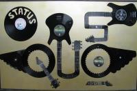 Rockroll -Status Quo Award - Recordartmusic Sculptures - By Henk Zielman, Recordartvinylart Sculpture Artist