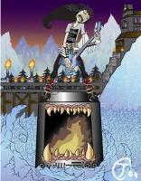Shredding In A Winter Metal-Land - Graphiteillustrator Digital - By Tyler Criswell, Cartoon Digital Artist