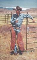 Cowboy - Acrylics Paintings - By Matthew Thornburg, Painterly Realism Painting Artist