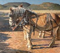 Draft Horses - Oil Paintings - By Matthew Thornburg, Realism Painting Artist