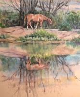 River Reflection - Pastel Paintings - By Matthew Thornburg, Realism Painting Artist