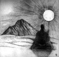 Donegal Nature - Meditating With Errigal Mountain - Etching