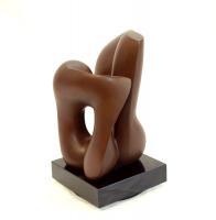 Tango - Bronze  Patina Sculptures - By Orna Ackerman, Modern Sculpture Artist