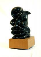 The Bartender - Bronze  Patina Sculptures - By Orna Ackerman, Modern Sculpture Artist