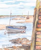 Wooden Boat - Watercolour Paintings - By Malc Lane, Fine Art Painting Artist