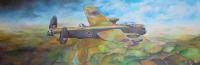 Lancaster Over England - Oil Paintings - By Malc Lane, Fine Art Painting Artist