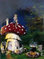 Missi Mushroom - Enamel Paintings - By Malc Lane, Fine Art Painting Artist