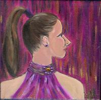 Decorative - Decorative Woman W Ponytail - Acrylic On Canvas